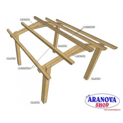 Gazebo Luve in legno lamellare in kit di montaggio