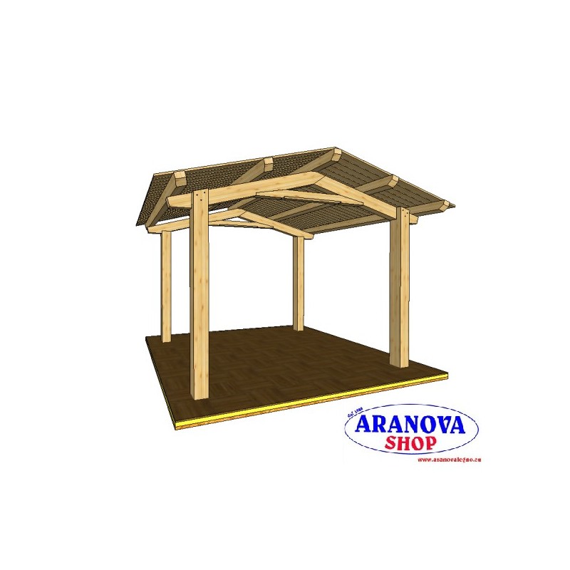 Gazebo Luve in legno lamellare in kit